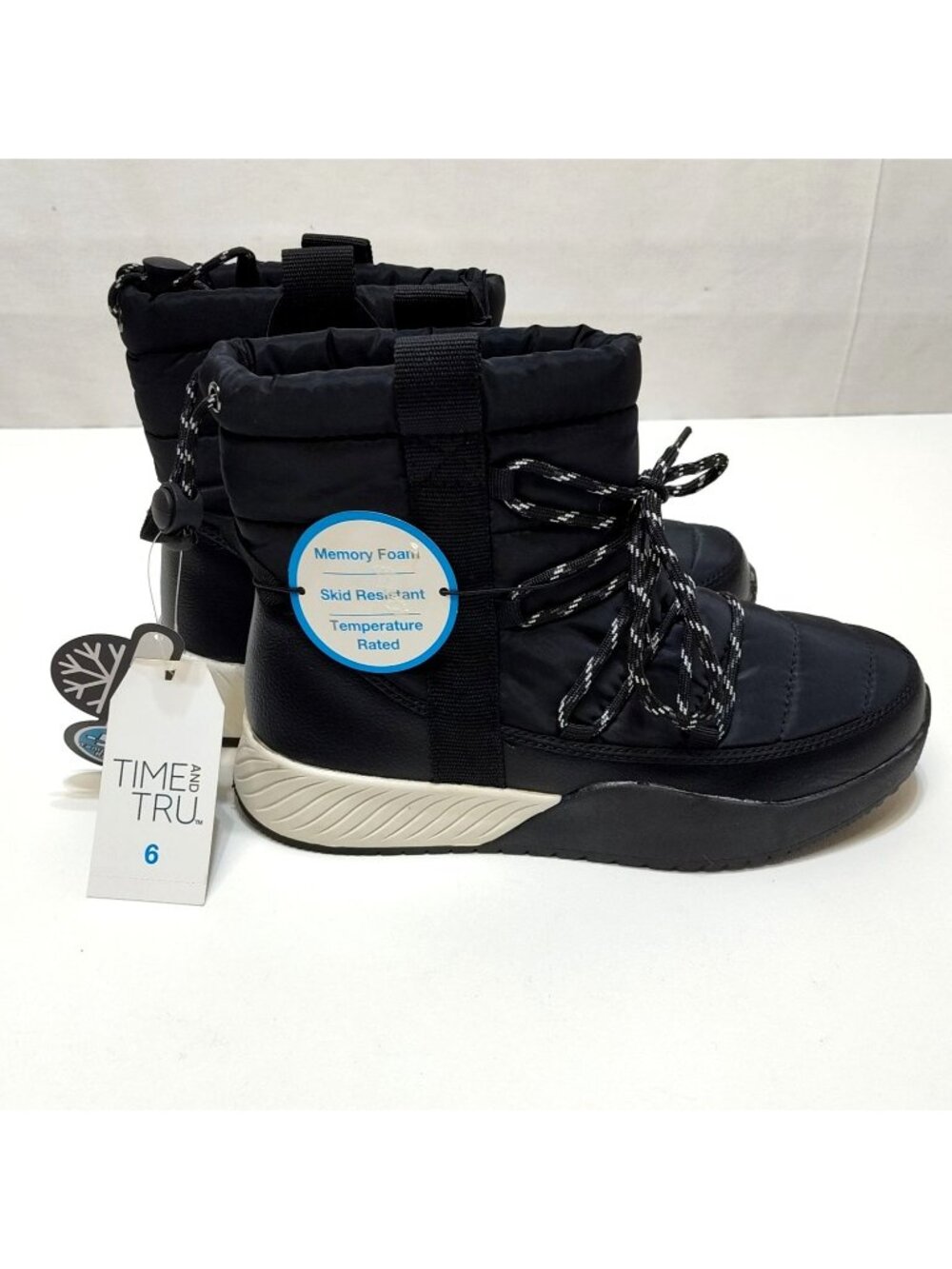 Time And Tru Winter Puff Booties -5°F Temp Rated Skid Resistant Women Size 6 NWT